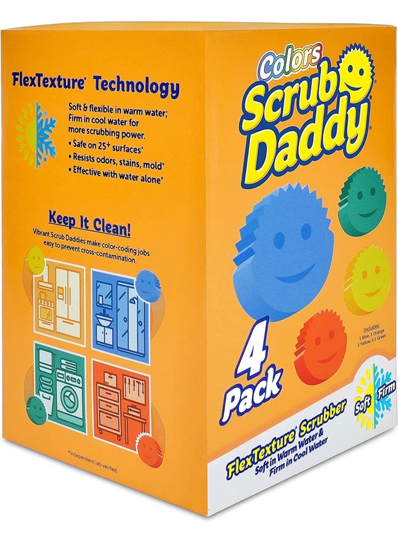 سكراب دادي سكرب دادي مجموعة إسفنج أصلية خالية من الخدوش تنظيف المطبخ عبوة أربع قطع - Image 1