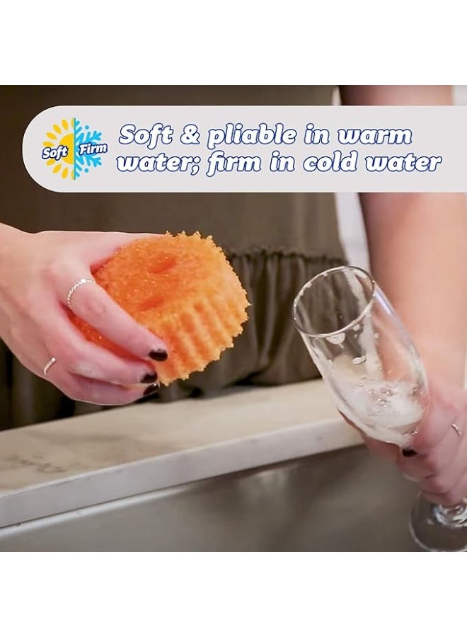 سكراب دادي سكرب دادي مجموعة إسفنج أصلية خالية من الخدوش تنظيف المطبخ عبوة أربع قطع - Image 4