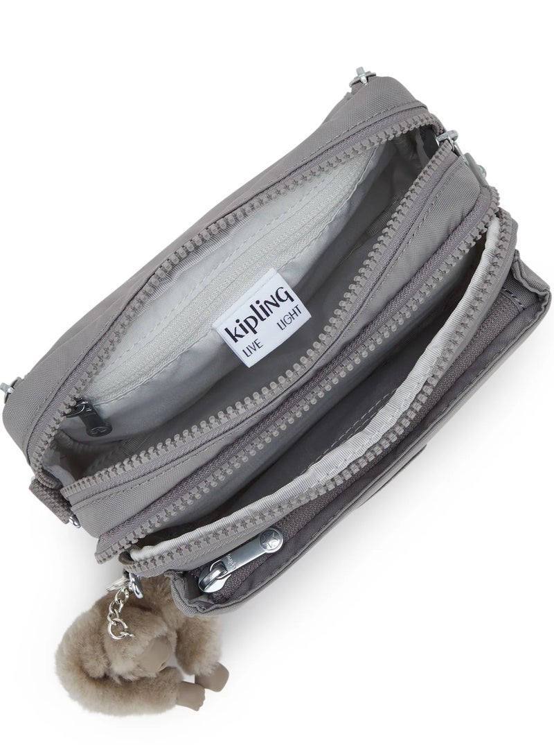 kipling حقيبة أبانو متعددة الاستخدامات رمادية صغيرة قابلة للتحويل إلى حقيبة خصر مع حزام كتف قابل للإزالة - Image 3