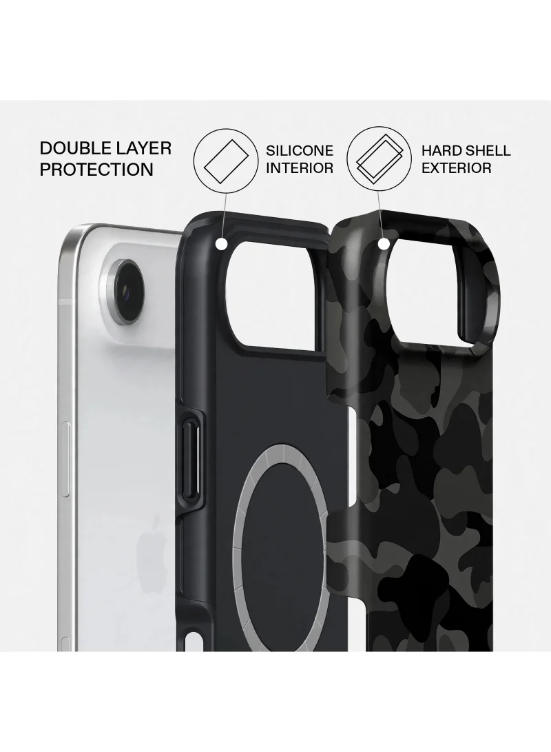 موبكوس جراب iPhone 17 Air Shadow Camo المميز، متوافق مع غطاء صلب مزدوج الطبقات مع حماية من السيليكون - غطاء مقاوم للخدوش والصدمات