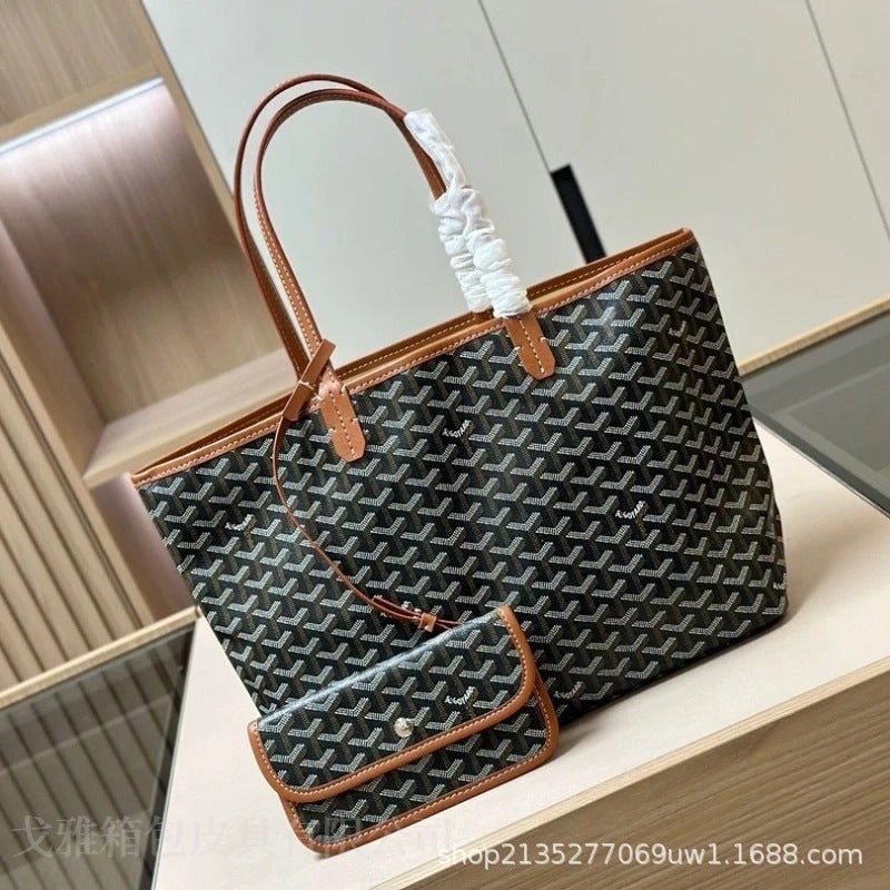 Large Capacity Tote Bag, Dog Tooth Pattern Shoulder Bag, Shopping Bag, Printed Handbag, Bucket Bag, Functional Bag, Versatile - Image 3