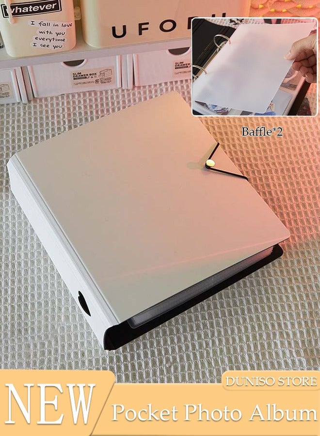 DUNISO Pockets Photo Album, A5 Photo Album 50 Pages with 200 Pockets, Small DIY Scrapbook Album, Portable Picture Albums for Family Photos Celebrity Card and Anniversary Photos Storage  - Image 1