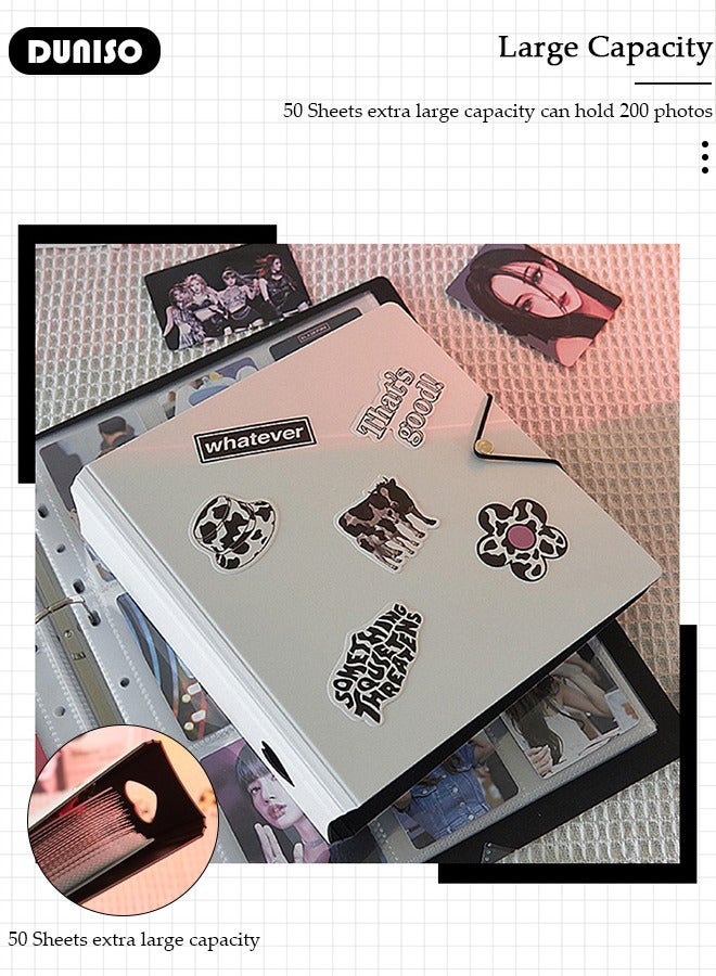 DUNISO Pockets Photo Album, A5 Photo Album 50 Pages with 200 Pockets, Small DIY Scrapbook Album, Portable Picture Albums for Family Photos Celebrity Card and Anniversary Photos Storage  - Image 5