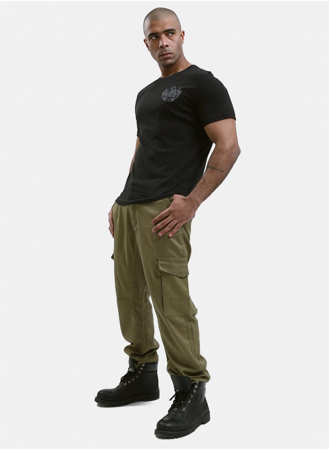 Polyester Jogger Pants with Belt Loops