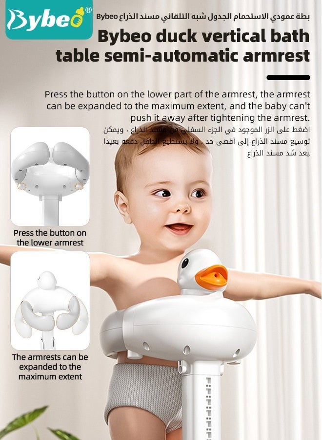 Bybeo 13PCS Baby Bath Support with Seat, Baby Bath Tub, Infant Bathtub, Infant Bath Chair, Baby Bath Stand with Anti-Slip Base, Adjustable Bath Shower Helper with Shower Cap + Shampoo Brush + Shower Cup + Duckling toys *4 + Ocean Balls *5 - Image 3