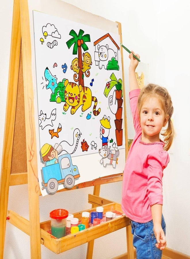 ABTER Extra-Long Jumbo Coloring Paper Roll with Cartoon Animal Illustrations, Self-Adhesive Stickable Coloring Sheet for Kids - Image 3