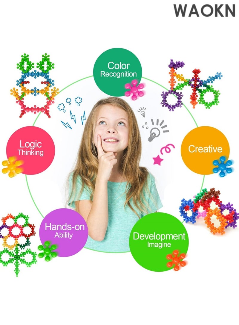 WAOKN Building Blocks Kids STEM Toys 200 Pieces Connect Block Kids Educational Building InterlockingToys Plastic for Preschool Kids Boys and Girls Aged 3+, Safe Material Creativity Kids Toys - Image 3