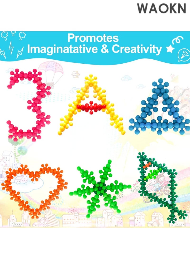 WAOKN Building Blocks Kids STEM Toys 200 Pieces Connect Block Kids Educational Building InterlockingToys Plastic for Preschool Kids Boys and Girls Aged 3+, Safe Material Creativity Kids Toys - Image 4