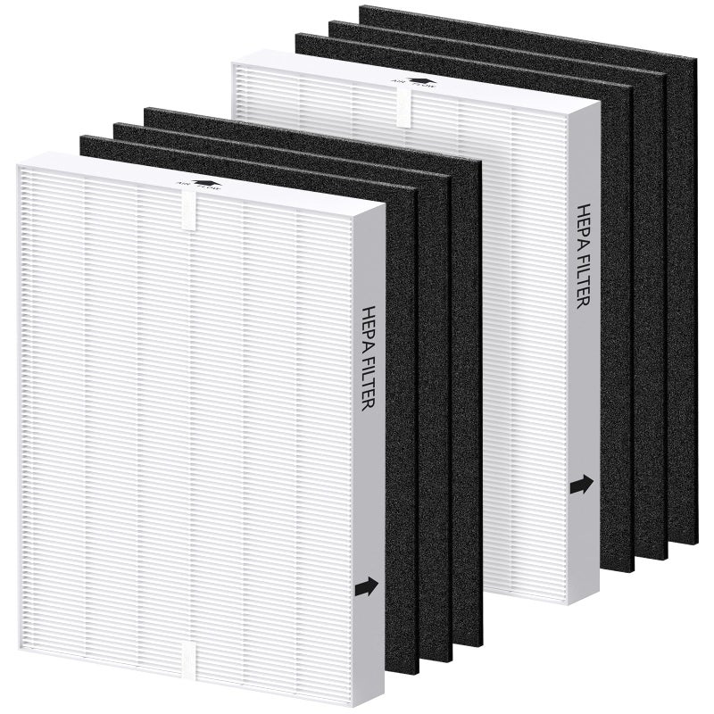 isinlive AP-1512HH Filter Replacement Set for Coway Airmega AP-1512HH and Airmega 200M Air Purifiers, 2 HEPA Filter and 6 Carbon Pre-Filters, Compared to Part # 3304899 - Image 1