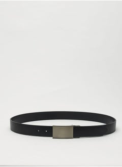 LBL by Shoexpress Men's Textured Reversible Belt with Plate Buckle Closure  - Image 1