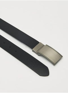 LBL by Shoexpress Men's Textured Reversible Belt with Plate Buckle Closure  - Image 4