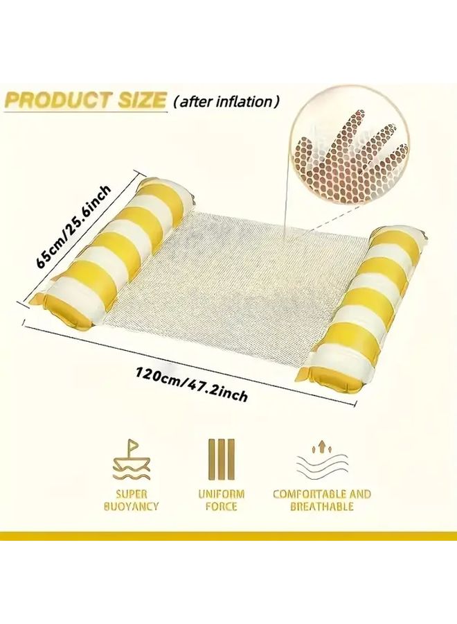 Rainbow Color Inflatable Water Hammock Set With Air Pump For Pool And Beach - Image 2