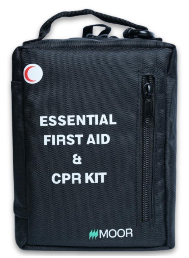MOOR First Aid & CPR Kit – Compact Medical & Survival Kit with Essentials for Travel, Camping, Hiking & Emergencies - Black - Image 3