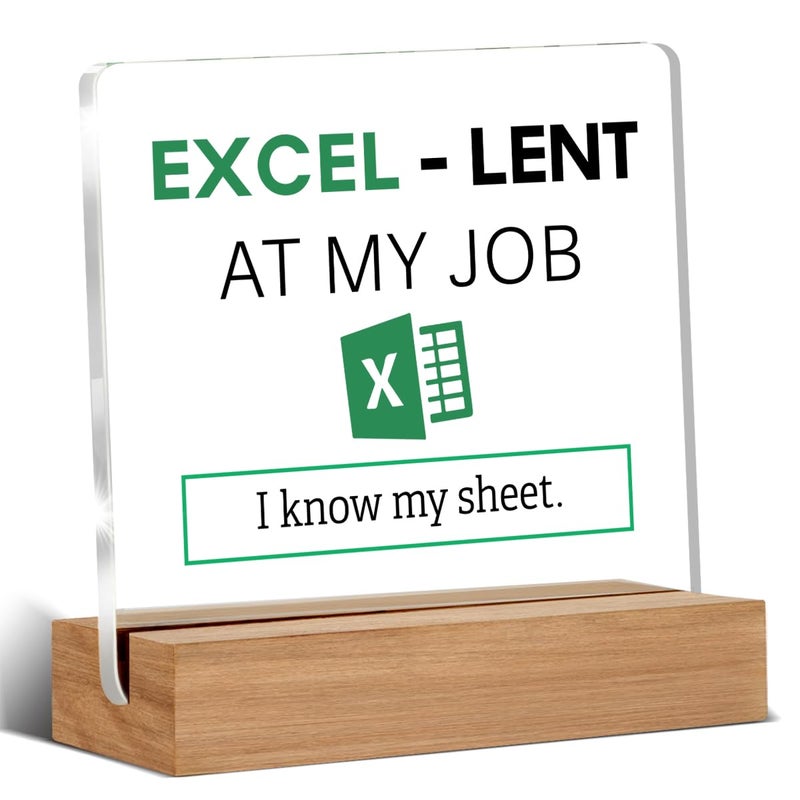 WEZADUK Accountant Gifts For Women Men  Funny Office Gift  Spreadsheet Gifts For Accounting Coworkers  I Know My Sheet Office Decorative Signs Plaque For Desk - Image 1
