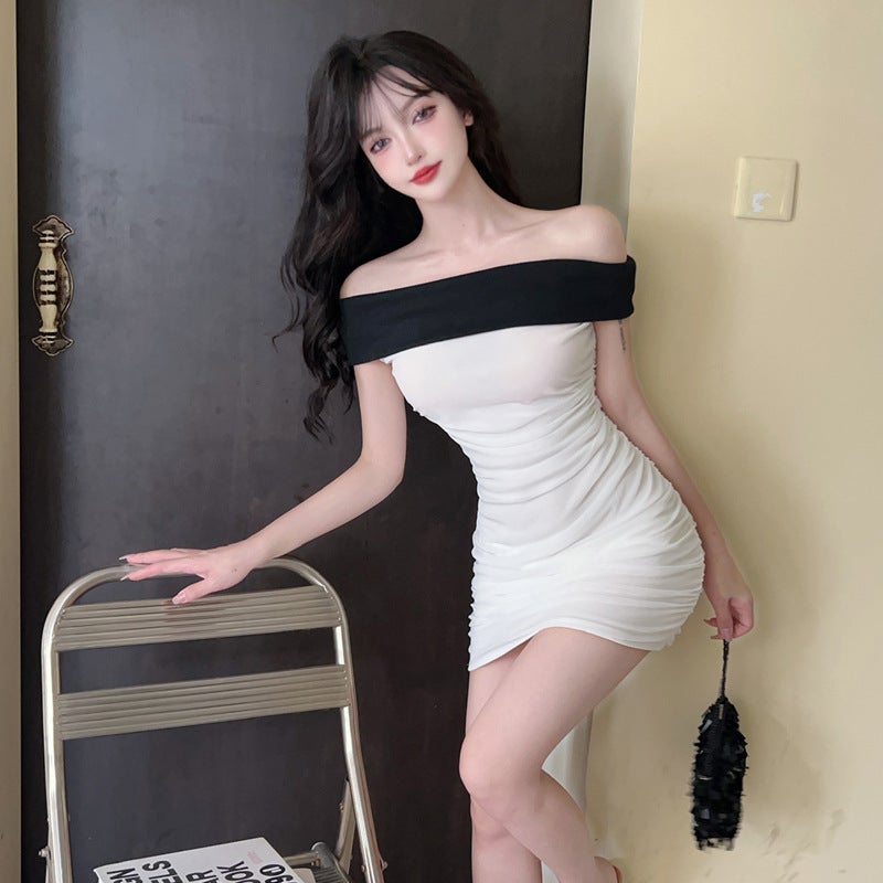 0521 European and American Southeast Asian foreign trade wholesale 2023 Womens sexy off-shoulder ruffled hip jumpsuit skirt White