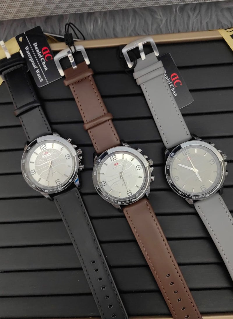 DC Casual Leather Strap Analog Watch – Everyday Classic Style