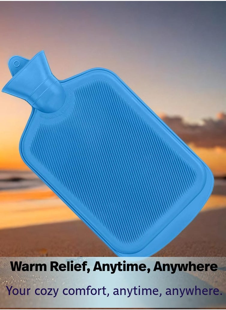 Sumbow Hot Water Bag in Hot & Cold Therapies, 2L Hot Water Bag for Menstrual Cramps, Neck and Shoulder Pain Relief, Hand Feet Warmer Color Blue  - Image 4