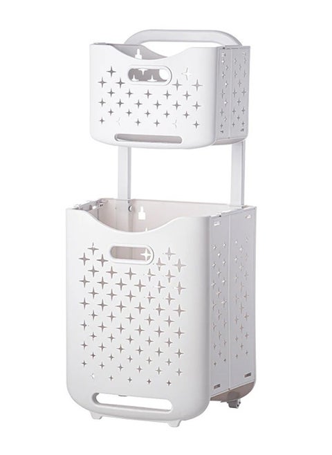 2 Layers Laundry Baskets with Wheels