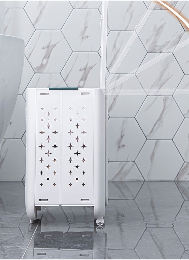 2 Layers Laundry Baskets with Wheels
