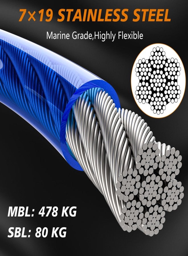 XiaZ Dog Tie Out Cable, Heavy Duty Dog Chains for Outside with Lockable Hook, Pet Runner Cable Leads for Yard, Dogs Line Tether for Small Medium Dogs Up to 250 LBS (70FT, Blue) - Image 2