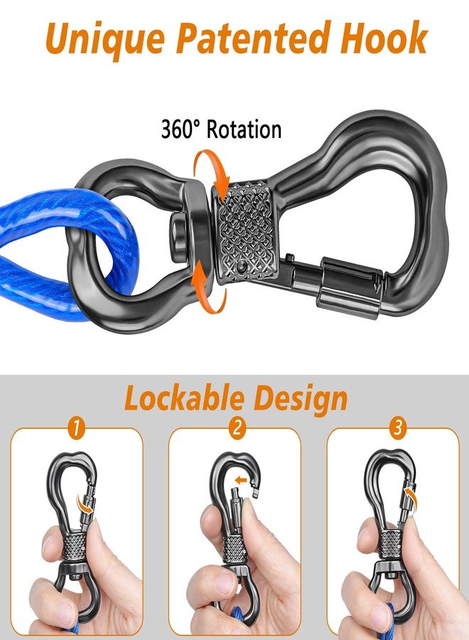 XiaZ Dog Tie Out Cable, Heavy Duty Dog Chains for Outside with Lockable Hook, Pet Runner Cable Leads for Yard, Dogs Line Tether for Small Medium Dogs Up to 250 LBS (70FT, Blue) - Image 4