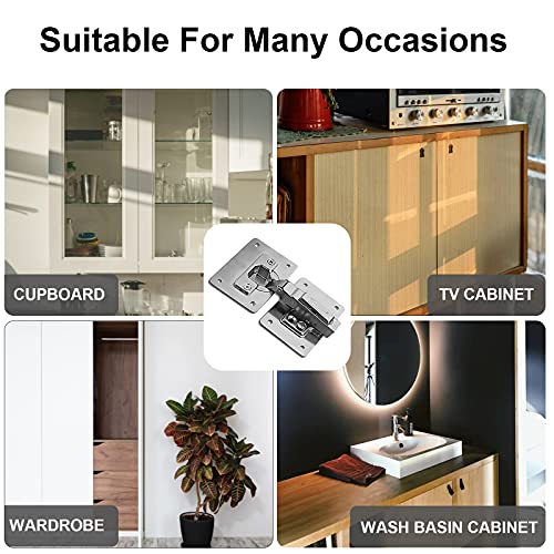 KesaPlan 4Pairs Thick Hinge Repair Plate Kit with Hole for Cabinet, Rust Resistant Stainless Steel Plate Repair Brackets, Easy Installation Hinges with Mounting Screws Fixing for Kitchen Cupboard Door - Image 4