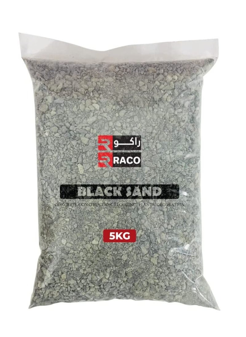 RACO Multi Purpose Natural Sand for Construction Flooring Aquarium Plants and DIY (5KG, BLACK) - Image 1