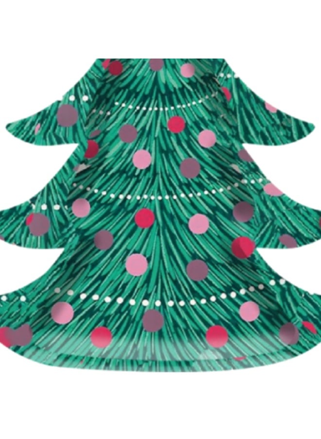 ThePartyPopper 8 Pcs Christmas Tree Shaped Plates – Festive Green Disposable Paper Plates for Christmas Party, Holiday Dinner, Xmas Tableware - Image 4