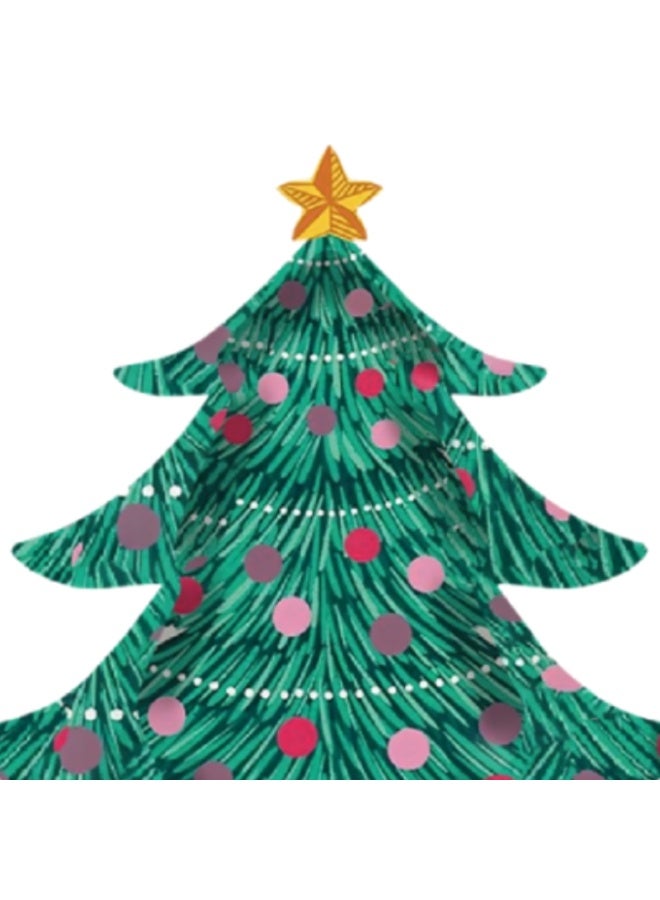 ThePartyPopper 8 Pcs Christmas Tree Shaped Plates – Festive Green Disposable Paper Plates for Christmas Party, Holiday Dinner, Xmas Tableware - Image 3