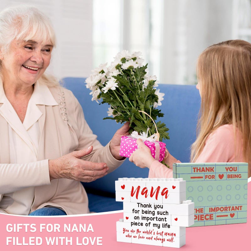 BdayPtion Nana Plaque Mothers Day Birthday Gifts for Grandma  Nana Gifts from Grandkids  Grandma Nana Grandparents Gifts from Granddaughter Grandson  Best Nana Ever Gifts  Grandmother Nana Desk Decorations Sign  - Image 5