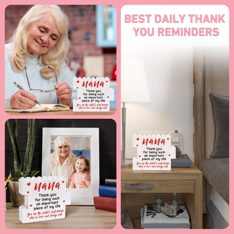 BdayPtion Nana Plaque Mothers Day Birthday Gifts for Grandma  Nana Gifts from Grandkids  Grandma Nana Grandparents Gifts from Granddaughter Grandson  Best Nana Ever Gifts  Grandmother Nana Desk Decorations Sign  - Image 3