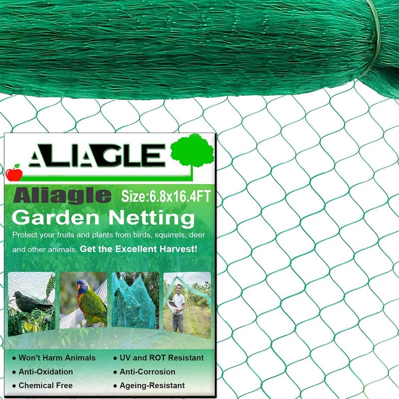 Aliagle Bird Netting for Garden Protect Vegetable Plants and Fruit Trees, Garden Net Doesn't Tangle and Reusable Fencing Protect Fruit Vegetables from Birds,Deer,Squirrels and Other Animals(6.8x16.4Ft) - Image 1