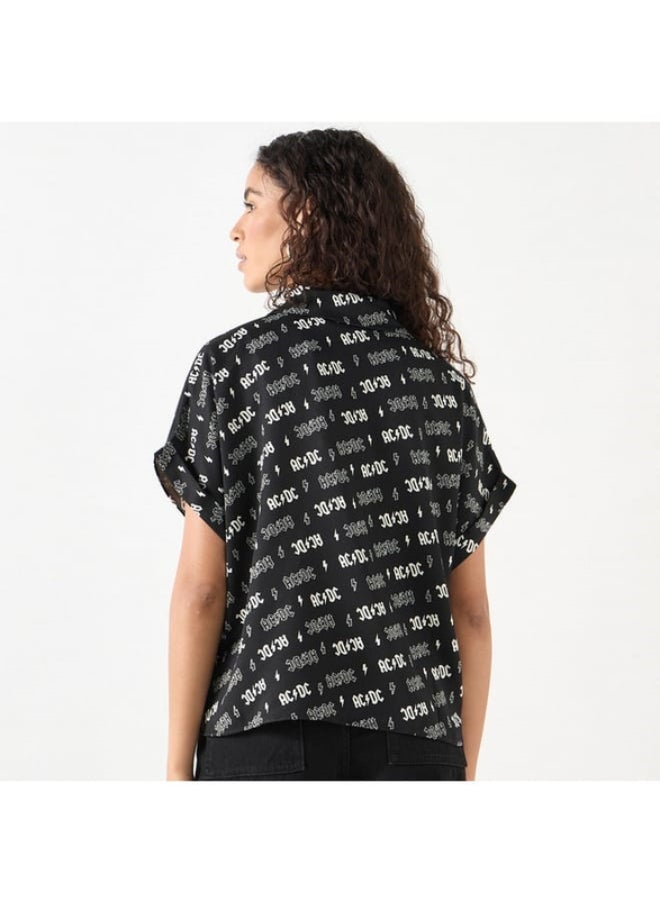 SP Characters AC/DC Printed Shirt with Collar and Short Sleeves  - Image 3