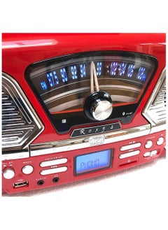 Steepletone Steepletone Roxy 4 1960s Retro Style Vinyl Record Player Red 4 in 1 Music Center, CD Player, Radio, USB/SD Mp3 Playback Recording and Encoding  - Image 5