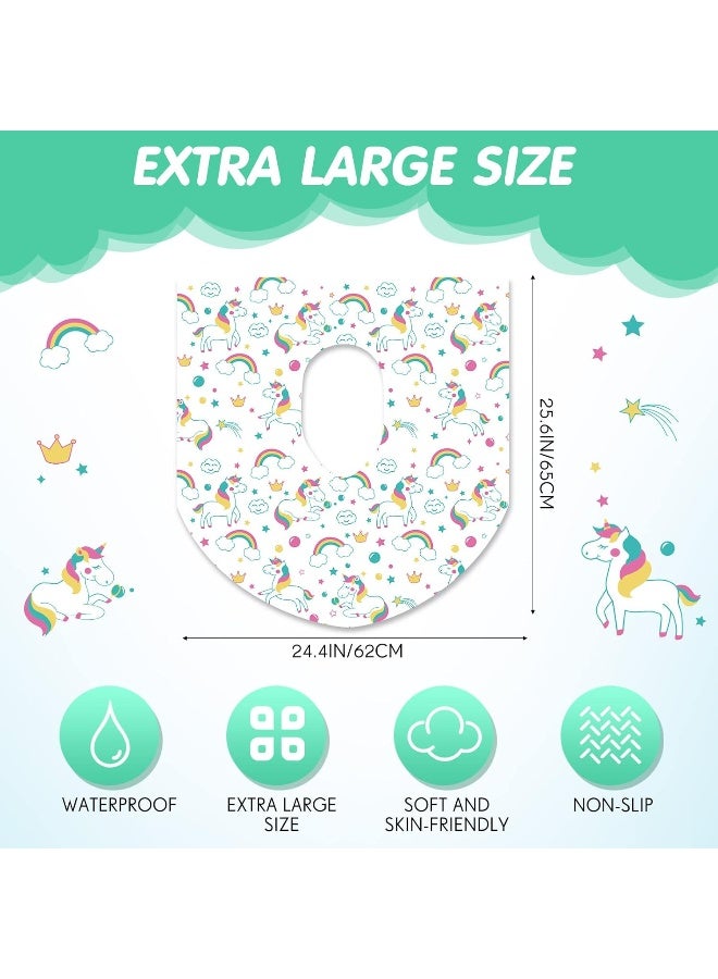 Reginary 50 Packs Disposable Toilet Seat Covers Extra Large Individually Wrapped for Kids and Adults, Portable Non Slip Waterproof Potty Seat Covers for Toddlers Potty Training, Travel (Unicorn Style) - Image 3