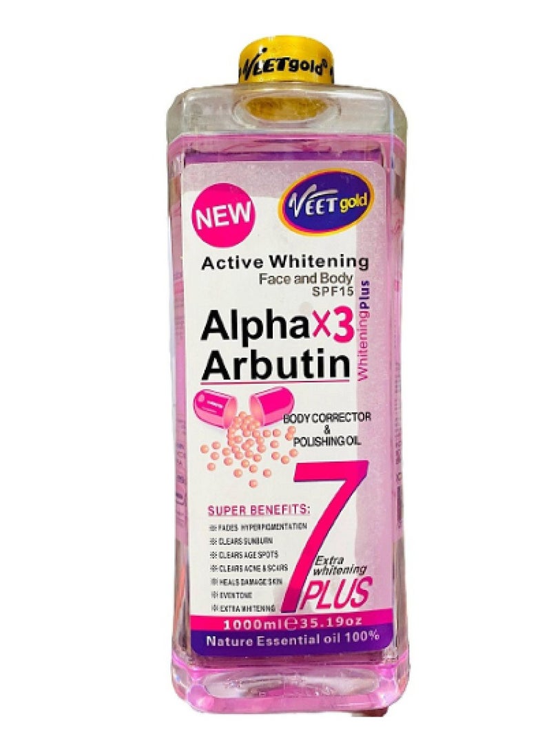 فيت جولد زيت مصحح الجسم AlphaX3 Arbutin مع عامل حماية من الشمس SPF15، 1000 مل - Image 1