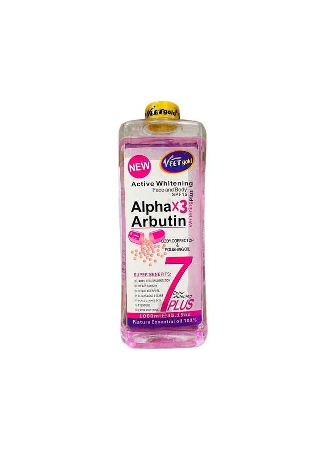 فيت جولد زيت مصحح الجسم AlphaX3 Arbutin مع عامل حماية من الشمس SPF15، 1000 مل - Image 2