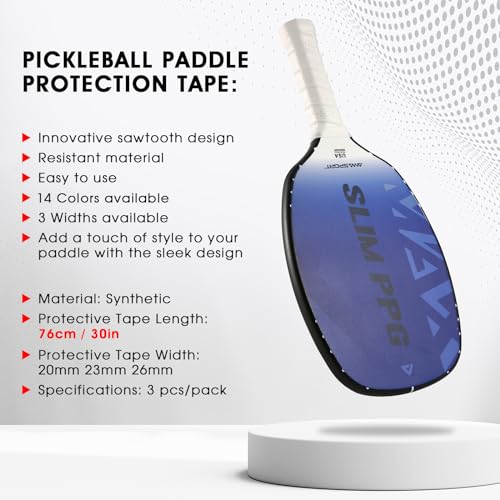 PICKLETECH Pickleball Paddle Protection Tape - Paddle Head Edge Guard - Racket Edge Protection Tape -Fit Perfectly Curved Edge -No Wrinkling - Image 5