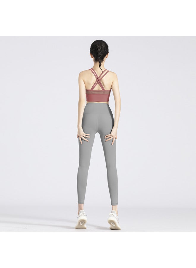 Peach High Waist One-piece Non-embarrassing Line Sports Running Ankle-length Pants Anti-hemming Fitness Training Yoga Pants - Image 3