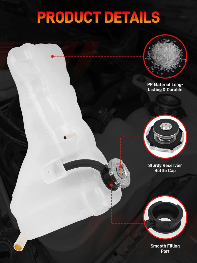 GDUKOP 603-380 Engine Coolant Reservoir Tank with Cap Compatible with Chrysler 300, Dodge Challenger Charger 2011-2023 Replaces# 55111260AF, 55111260AB - Image 4