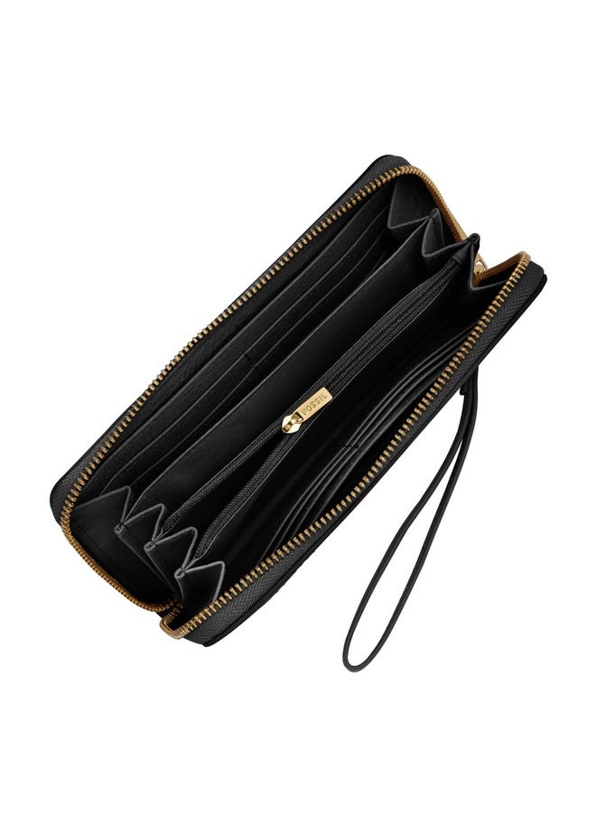 FOSSIL Fossil Logan Zip Around Clutch Wallet, Black  - Image 1