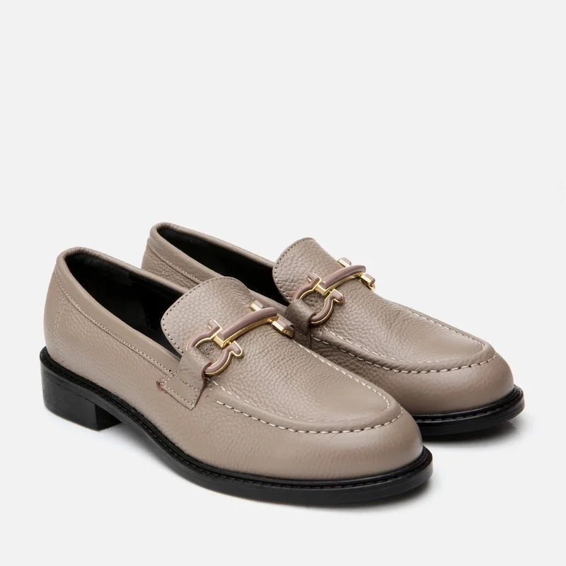 Hotiç 01AYH291330A230 GENUINE Leather Gray Women's Loafer