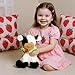Hopearl Adorable Plush Cow Toy with Knitted Cute Strawberry Bib Floppy Dairy Cattle Soft Stuffed Animal Gifts for Boys Girls Kids Toddlers 9 - Image 4