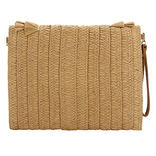 Gets Straw Clutch, Straw Clutch Women Hand-woven for Summer Beach Envelope Clutch Purse Wallet - Image 4