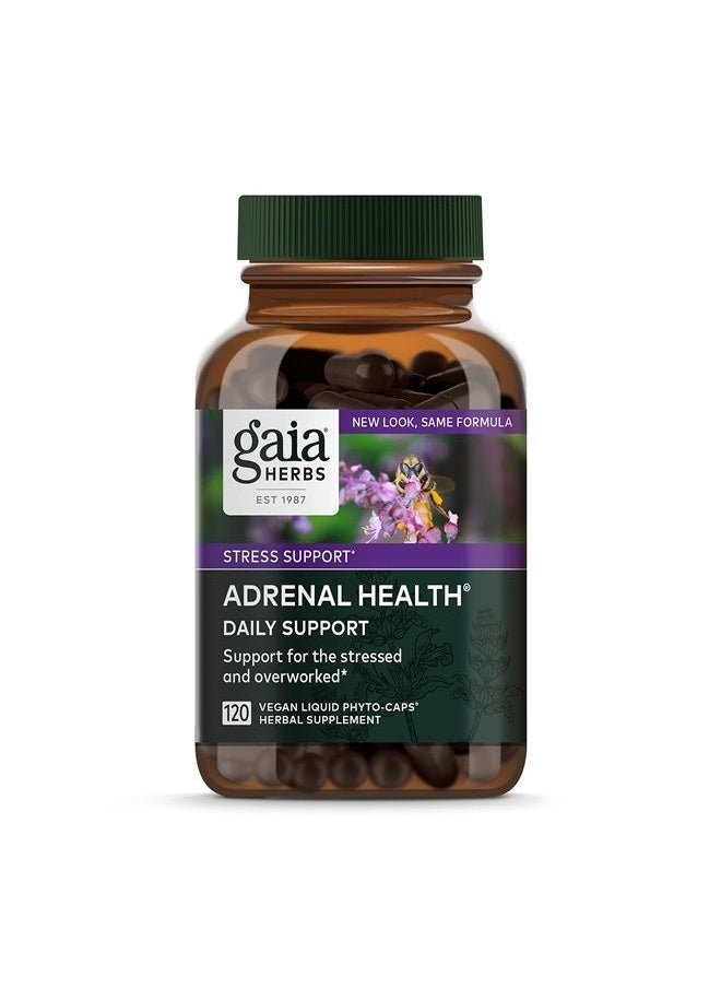 Gaia Herbs Adrenal Health Daily Support - with Ashwagandha, Holy Basil & Schisandra - Herbal Supplement to Help Maintain Healthy Energy and Stress Levels - 120 Liquid Phyto-Capsules (120 Count)  - Image 1