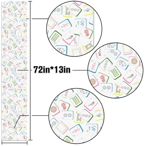 Buxiuer Mahjong Party Decorations Table Runner Mah Jong Game Night Club Birthday Supply Celebration Dining Home Kitchen Island Decor (13" x 72") - Image 3