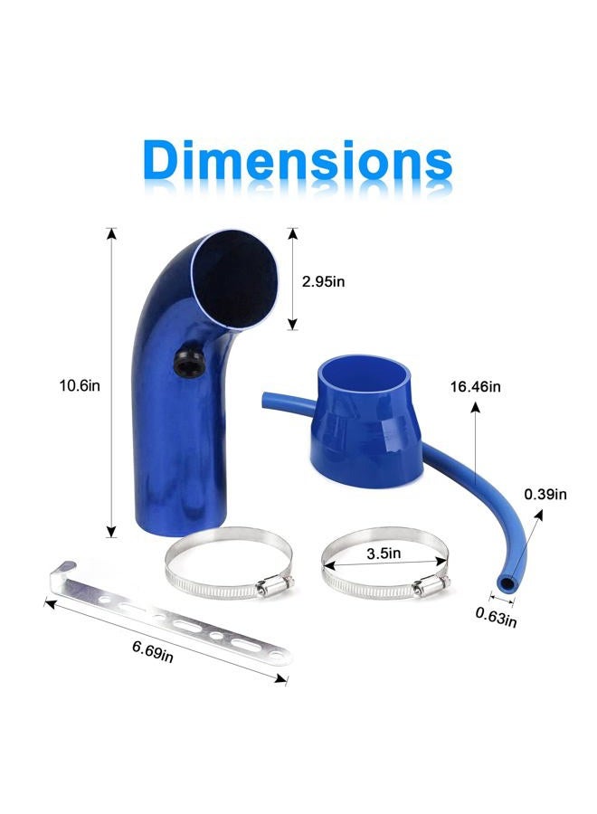 Pindex Universal High Flow 3 Inch Cold Air Intake Induction Pipe Hose Kit with Air Filter - Image 3