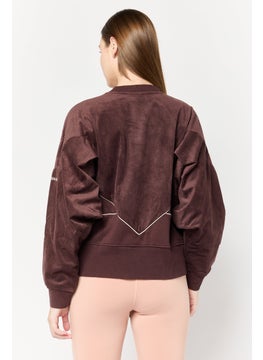 adidas Originals Women Sportswear Fit Long Sleeve Outdoor Sweatshirt, Brown  - Image 4