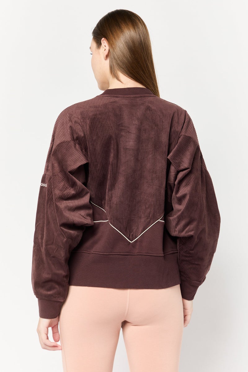 adidas Originals Women Sportswear Fit Long Sleeve Outdoor Sweatshirt, Brown  - Image 4