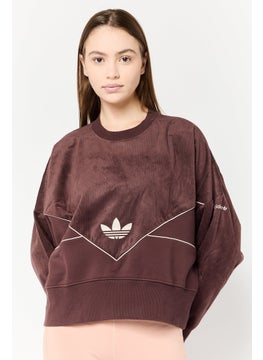 adidas Originals Women Sportswear Fit Long Sleeve Outdoor Sweatshirt, Brown  - Image 1